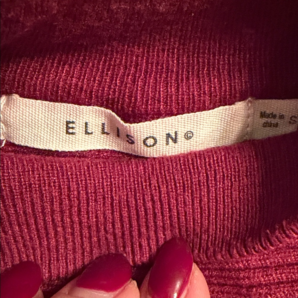 Ellison Deep Red Cowl Neck Sweater - Picture 2 of 4